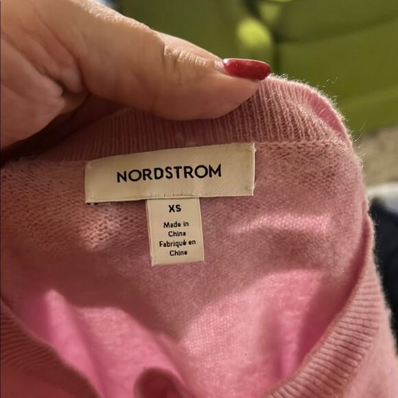NORDSTROM quiet luxury pink cashmere sweater XS - Picture 2 of 5
